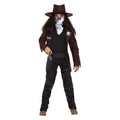 Luxus Cowboy Mit Schädelmaske Kostüm für Mädchen