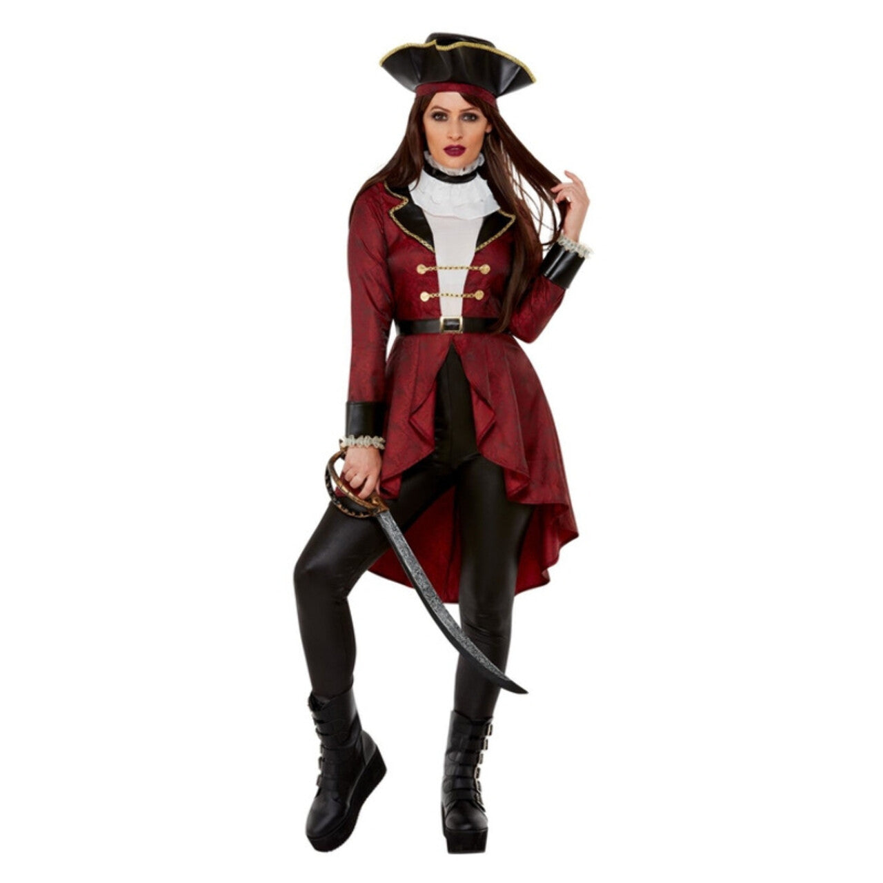 Op deze afbeelding zie je een Kostuums, van het merk Smiffy's. Luxe Boekanier Pirate Vrouw Kostuum