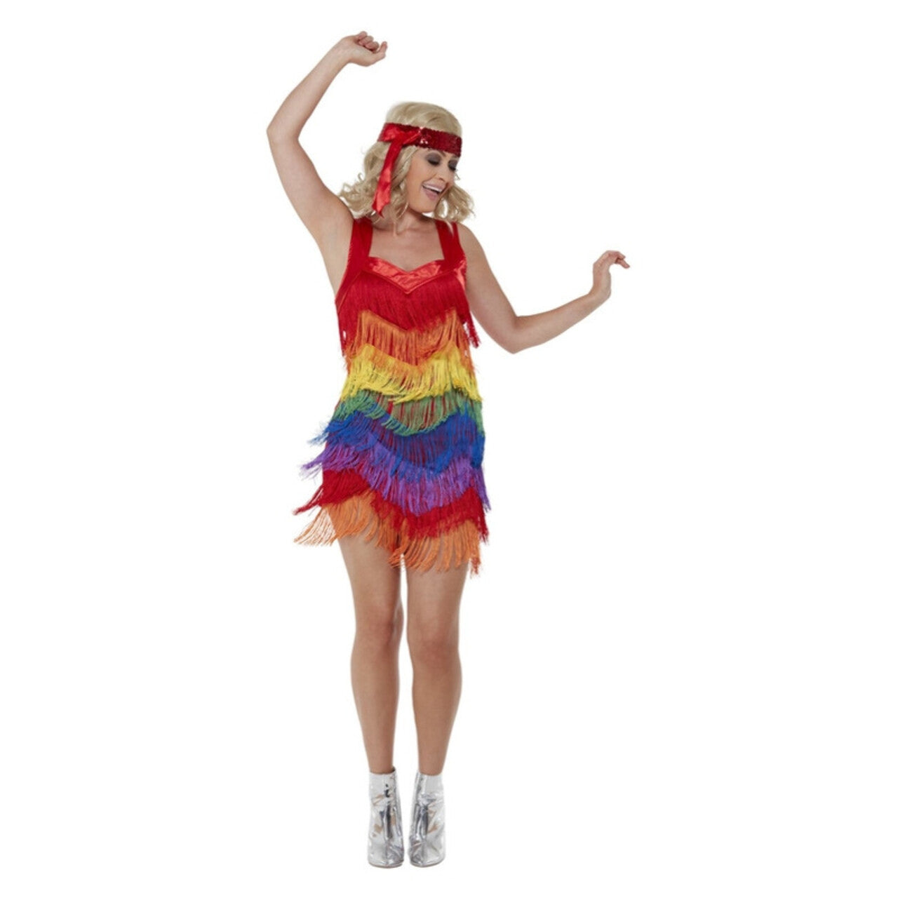 Op deze afbeelding zie je een Kostuums, van het merk Smiffy's. Regenboog Jaren 20 Flapper Jurk Vrouw