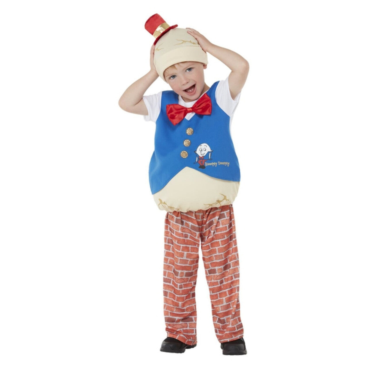 Op deze afbeelding zie je een Kostuums, van het merk Smiffy's. Van De Muur Afgevallen Humpty Dumpty Ei Kind Kostuum