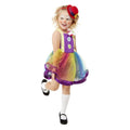Farbenfroher Regenbogen-Clown Kostüm für Mädchen