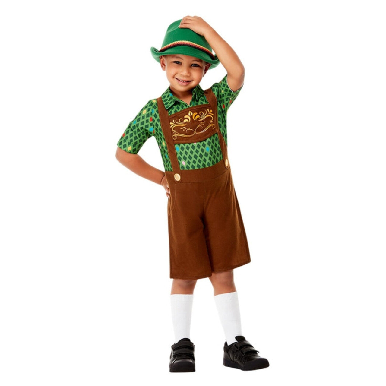 Op deze afbeelding zie je een Kostuums, van het merk Smiffy's. Sprookjes Hansel Lederhosen Jongen Kostuum