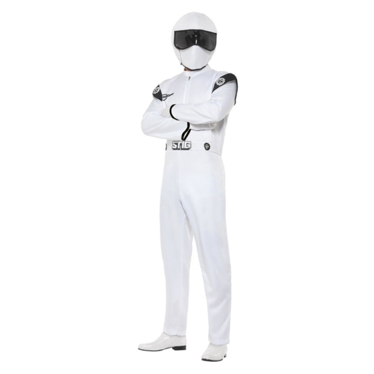 Op deze afbeelding zie je een Kostuums, van het merk Smiffy's. Mysterieuze F1 Testcoureur The Stig Man Kostuum