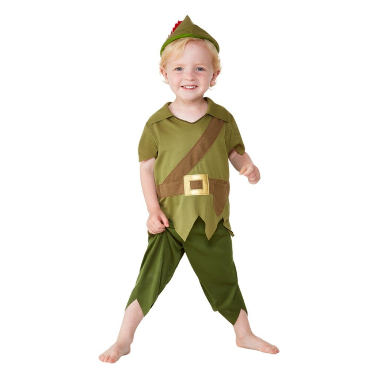 Op deze afbeelding zie je een Kostuums, van het merk Smiffy's. Kleine Volksheld Robin Hood Jongen Kostuum