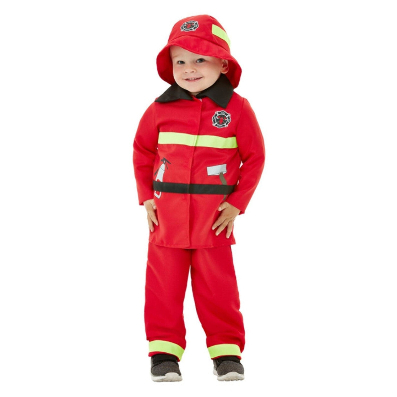 Op deze afbeelding zie je een Kostuums, van het merk Smiffy's. Kleine Vuurvechter Blust Brandjes Jongen Kostuum
