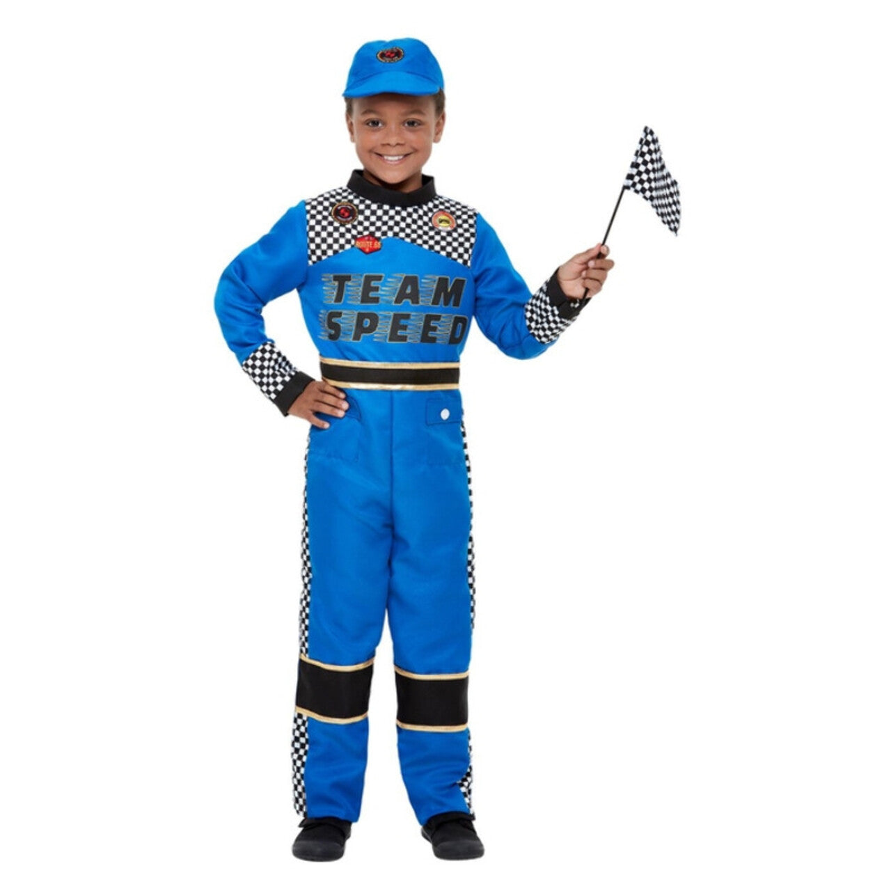 Op deze afbeelding zie je een Kostuums, van het merk Smiffy's. F1 Coureur Snelste Rondetijd Jongen Kostuum