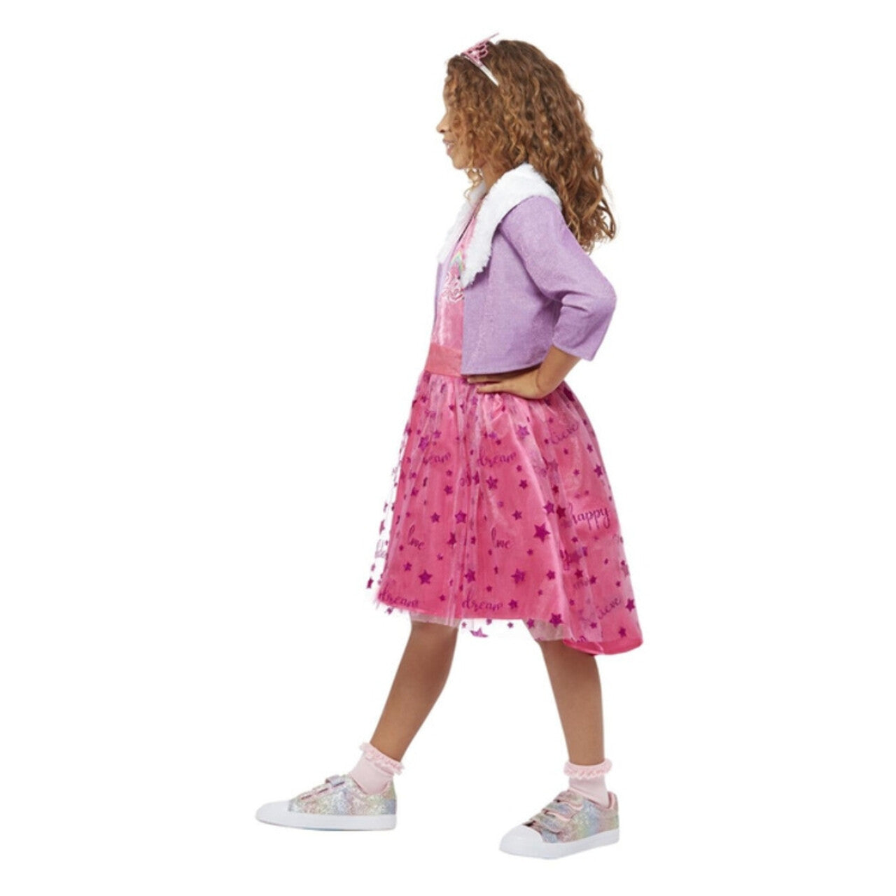 Op deze afbeelding zie je een Kostuums, van het merk Smiffy's. Prinses Barbie Ster Van De Regenboog Meisje Kostuum