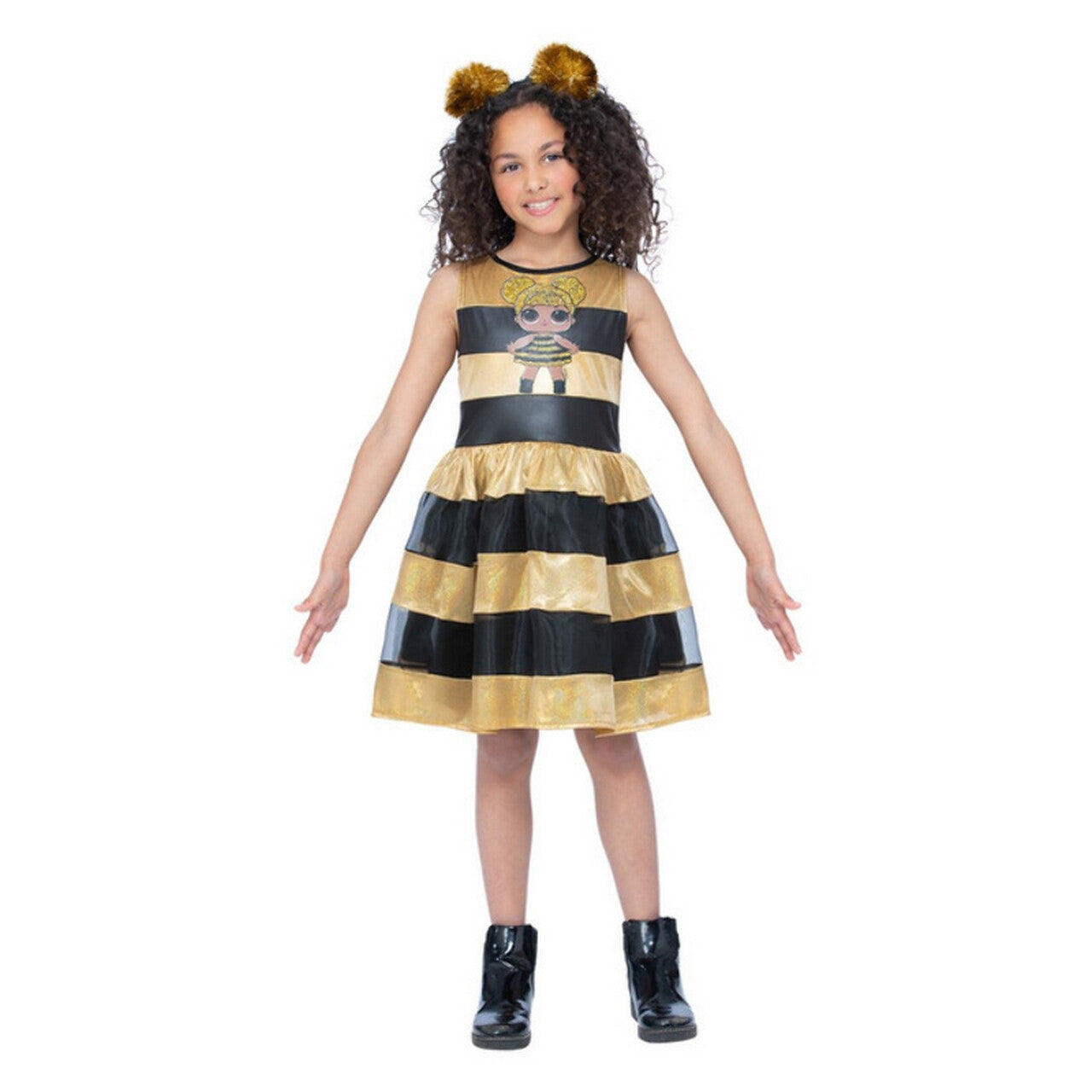 Op deze afbeelding zie je een Kostuums, van het merk Smiffy's. L.o.l Surprise Deluxe Glitterati Queen Bee Meisje Kostuum
