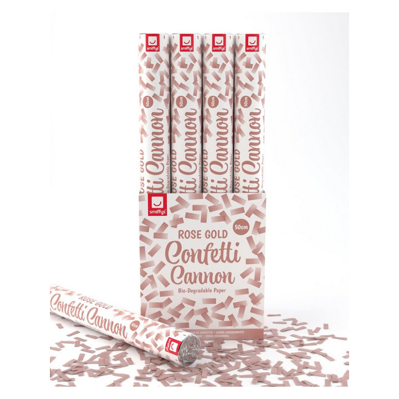 Op deze afbeelding zie je een Decoratie, van het merk Smiffy's. Confetti Kanon 50 Centimeter Roze 12 Stuks