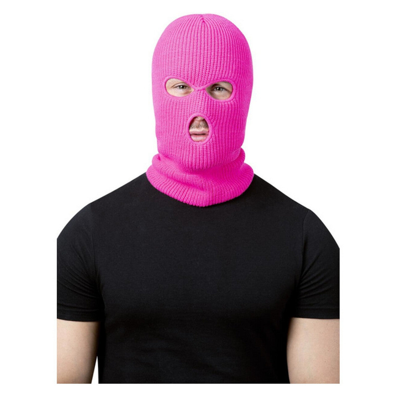 Op deze afbeelding zie je een Accessoires, van het merk Smiffy's. Opvallende Inbreker Bivakmuts Roze