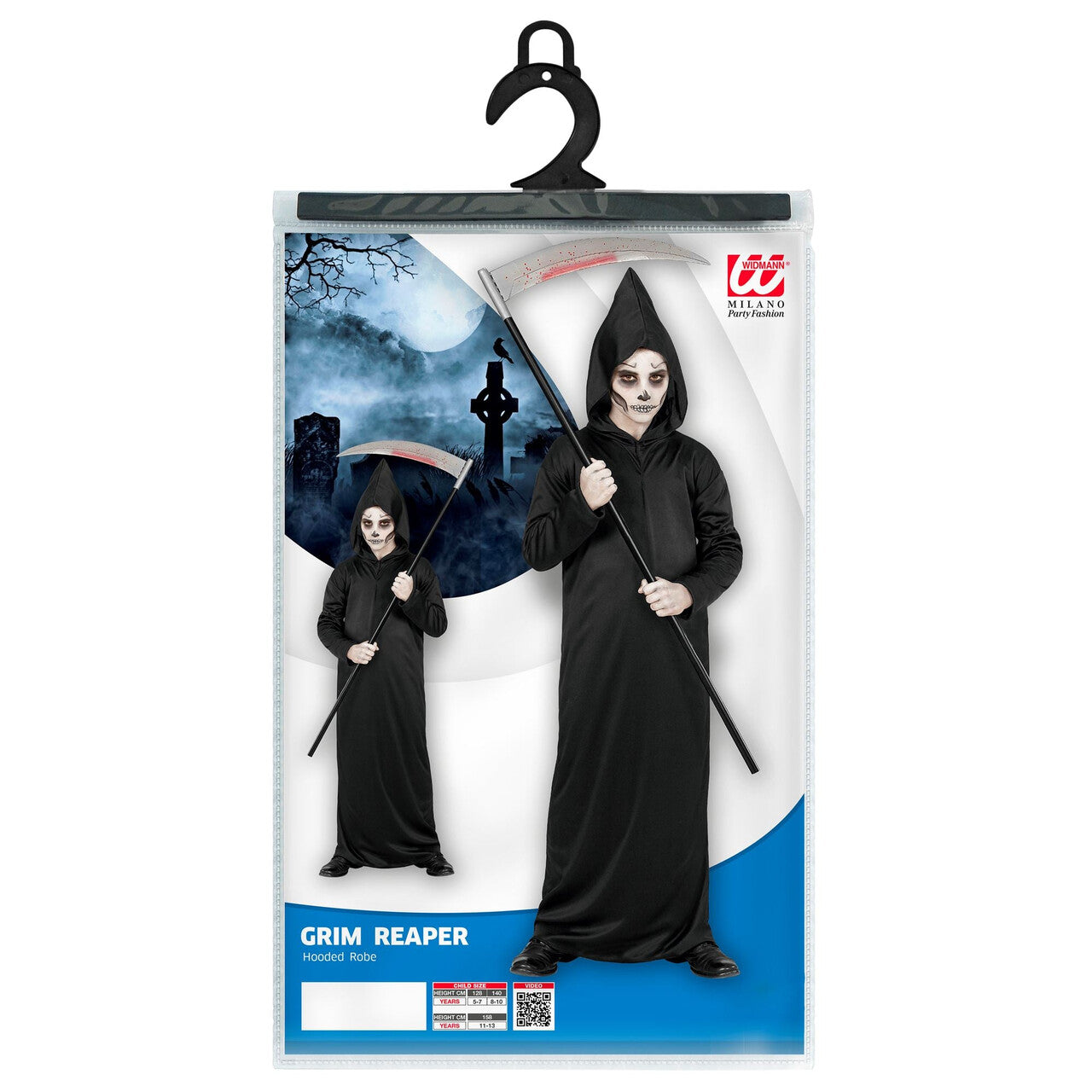 Op deze afbeelding zie je een Kostuums, van het merk Widmann. Grim Reaper Jongen Kostuum
