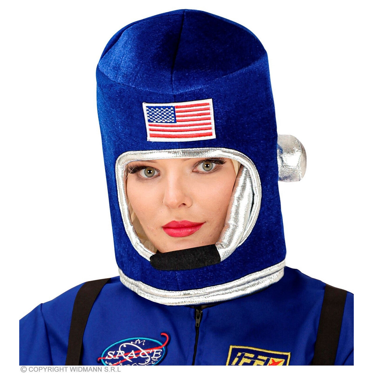 Op deze afbeelding zie je een Accessoires, van het merk Widmann. Alex USA Astronaut Helm Blauw