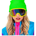 Ski-Brille 80er Neon Gelb