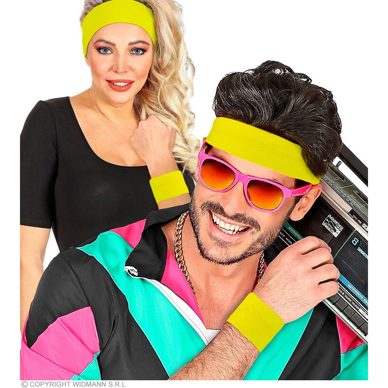 Op deze afbeelding zie je een Accessoires, van het merk Widmann. Not Afraid To Move Zweetband Pols Neon Geel