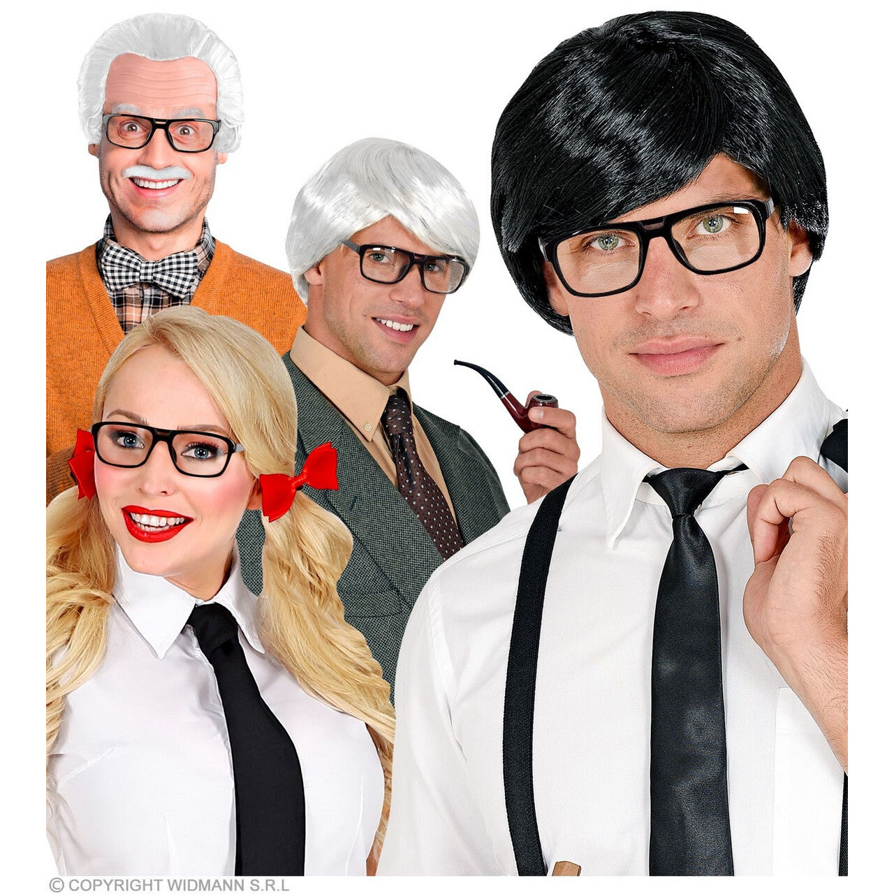 Op deze afbeelding zie je een Accessoires, van het merk Widmann. Looking Smart Professor Bril