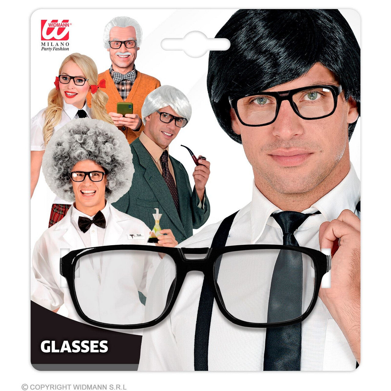 Op deze afbeelding zie je een Accessoires, van het merk Widmann. Looking Smart Professor Bril