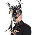 Maske Voodoo Priester Stier Mit Federn