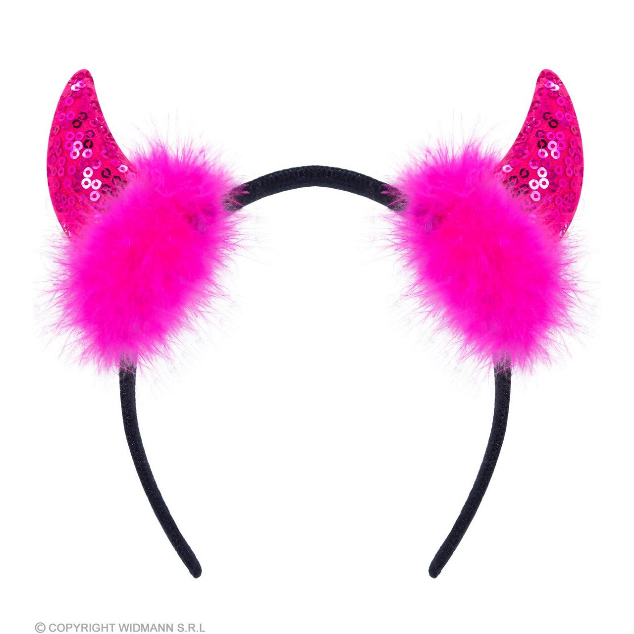 Op deze afbeelding zie je een Accessoires, van het merk Widmann. Sweet Devil Haarband Pailletten Roze