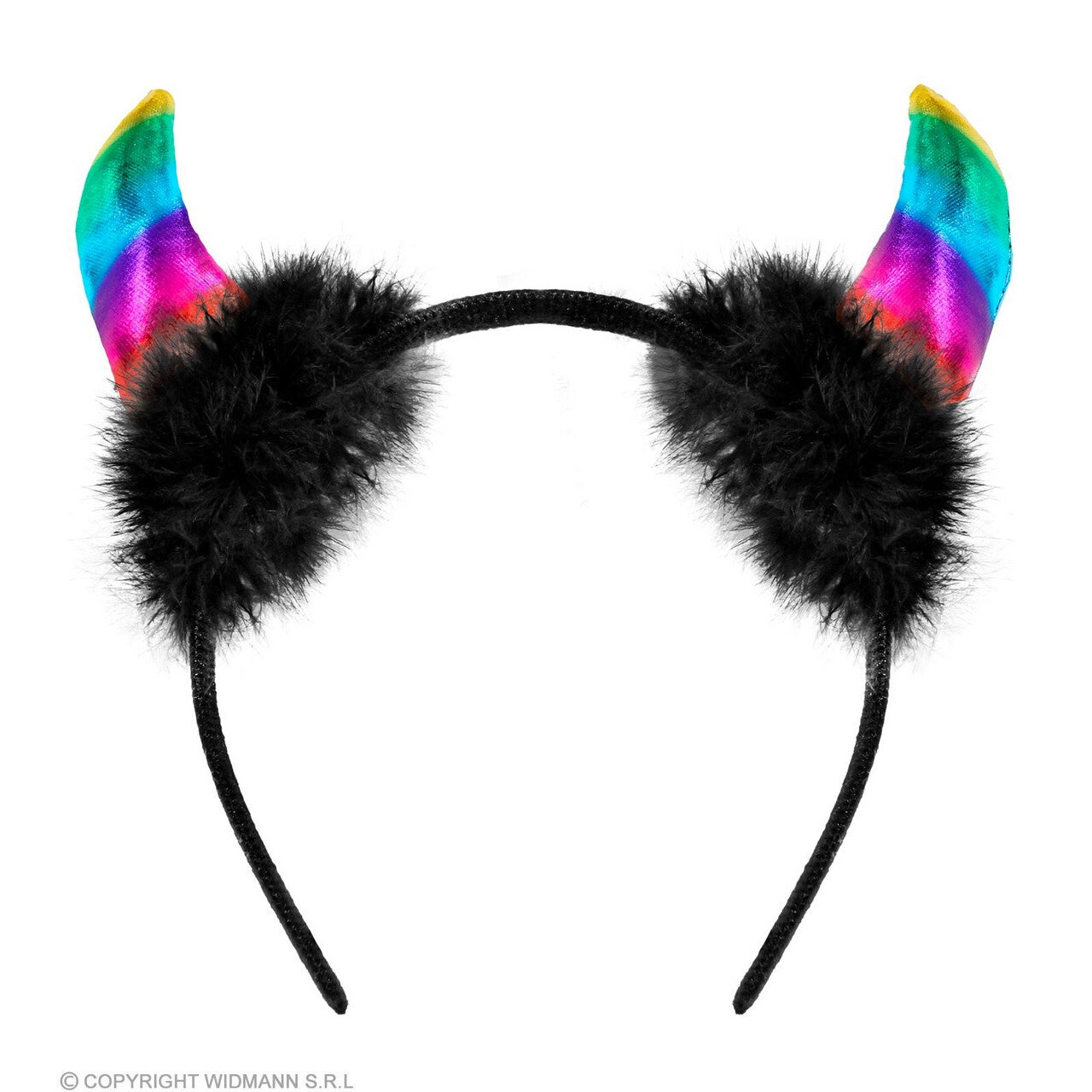 Op deze afbeelding zie je een Accessoires, van het merk Widmann. Duivelshoorns Rainbow Haarband