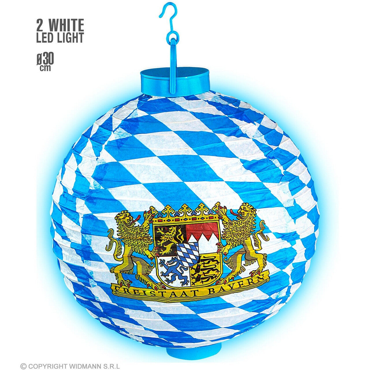 Op deze afbeelding zie je een Decoratie, van het merk Widmann. Lampion Met Verlichting Oktoberfest Beiern