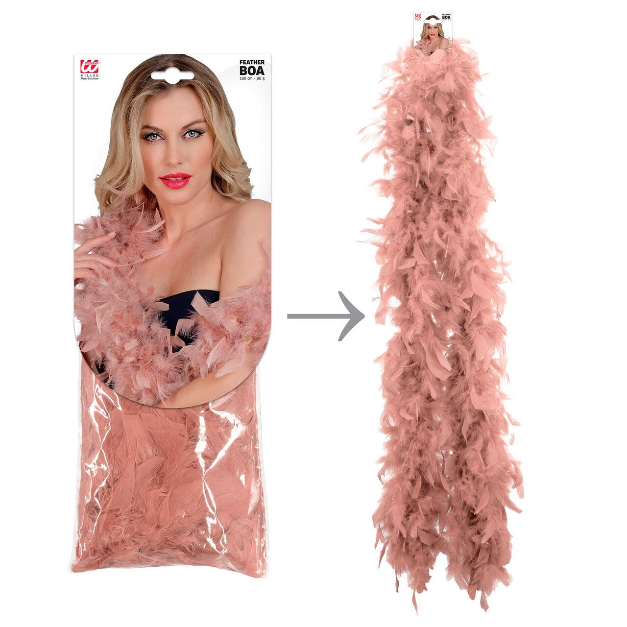 Op deze afbeelding zie je een Accessoires, van het merk Widmann. Boa Antiek Roze 180 Centimeter 50 Gram