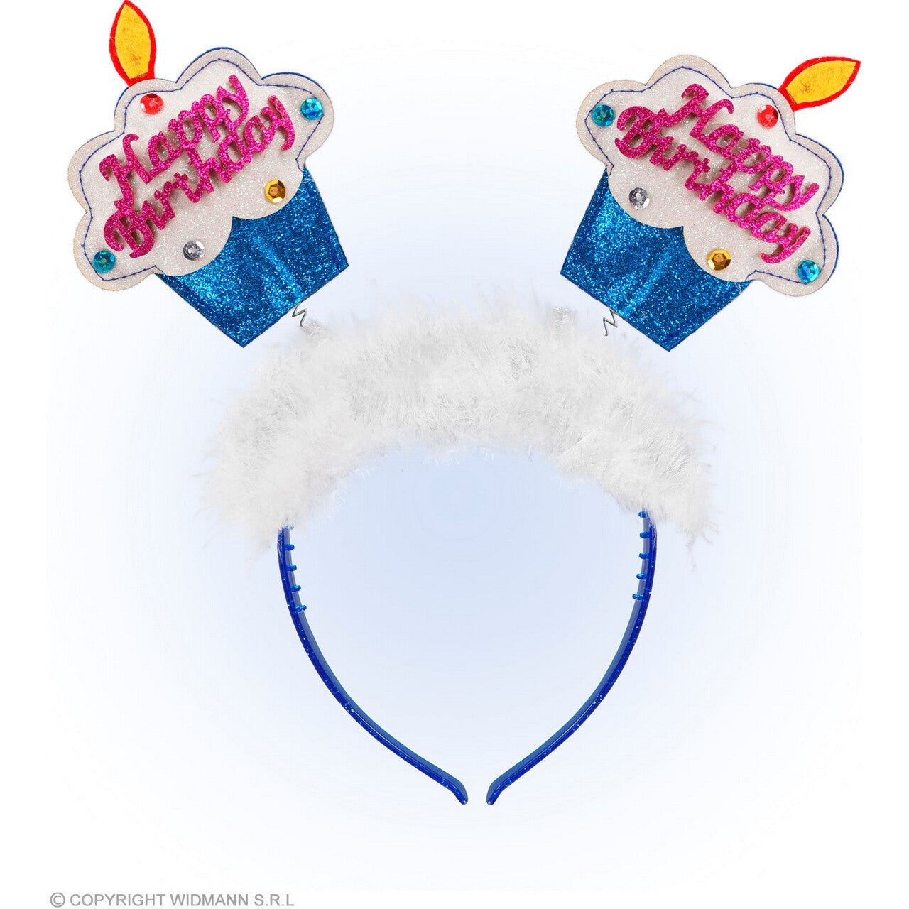Op deze afbeelding zie je een Accessoires, van het merk Widmann. Cupcake Happy Birthday Haarband Blauw