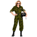 Grüne Tarn-Camouflage Top Gun Pilotin Damenkostüm
