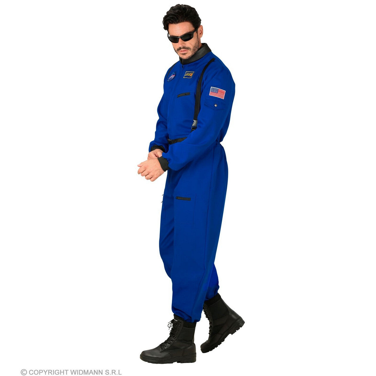 Op deze afbeelding zie je een Kostuums, van het merk Widmann. Amerikaanse Astronaut Neil Strongarm Man Kostuum