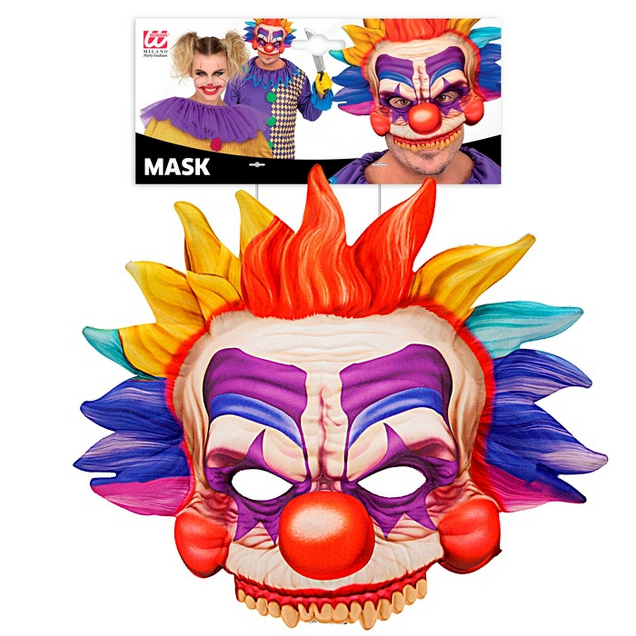 Op deze afbeelding zie je een Accessoires, van het merk Widmann. Regenboog Killer Clown Masker