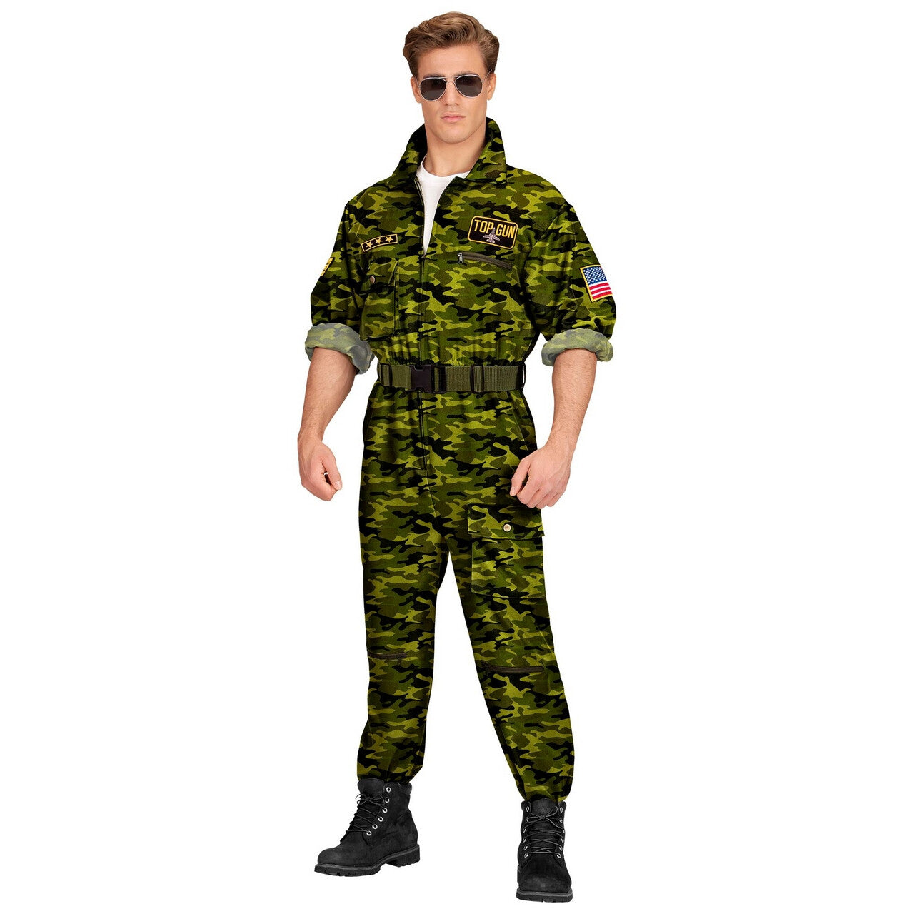 Op deze afbeelding zie je een Kostuums, van het merk Widmann. Air Fighter Tom Gun Man Kostuum