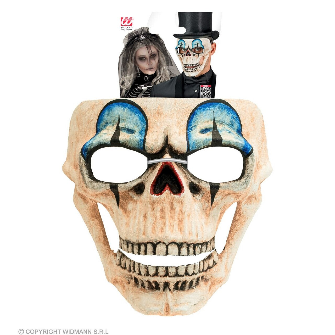 Op deze afbeelding zie je een Accessoires, van het merk Widmann. Masker Schedel Zeer Oude Enge Clown
