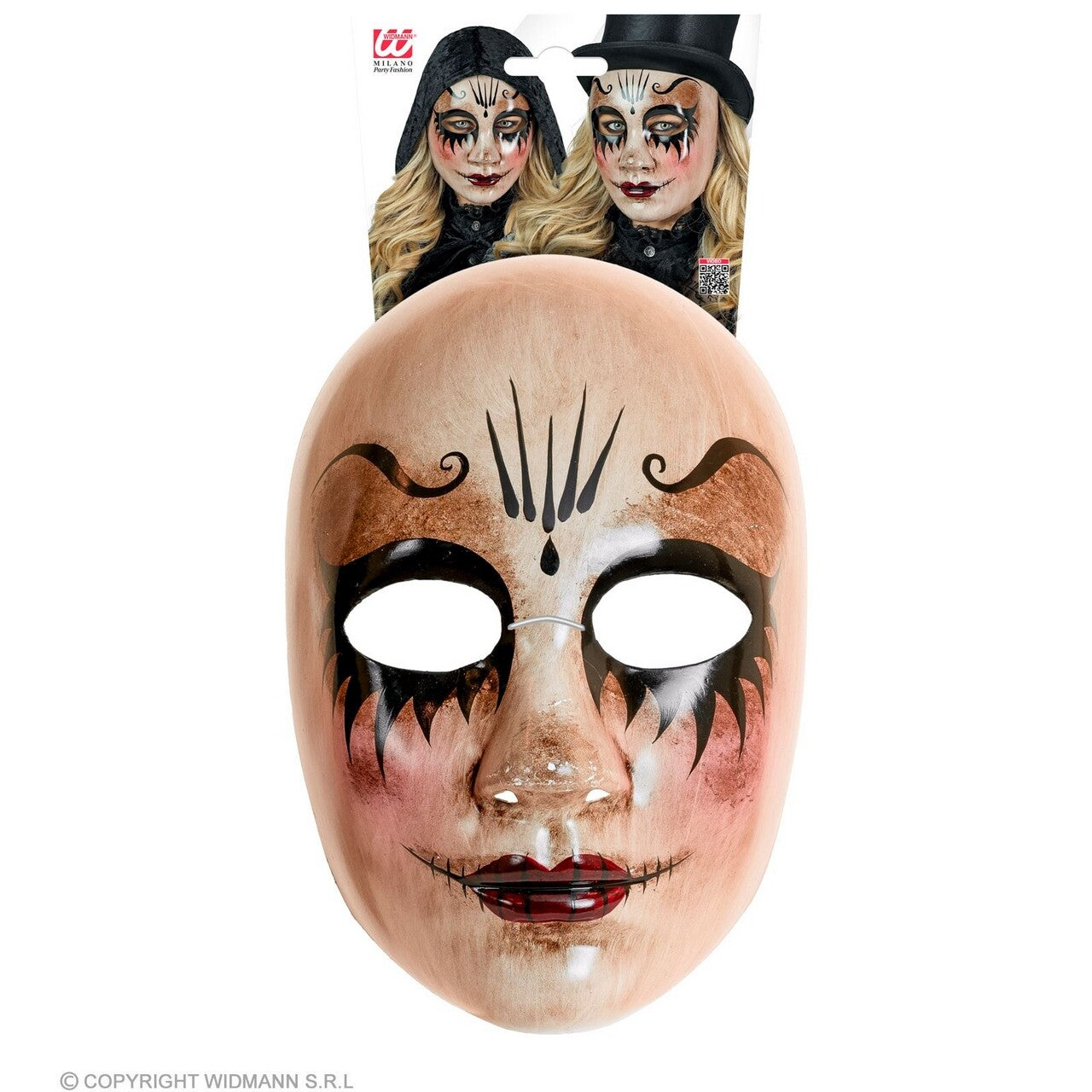 Op deze afbeelding zie je een Accessoires, van het merk Widmann. Masker Theater Enge Vrouw