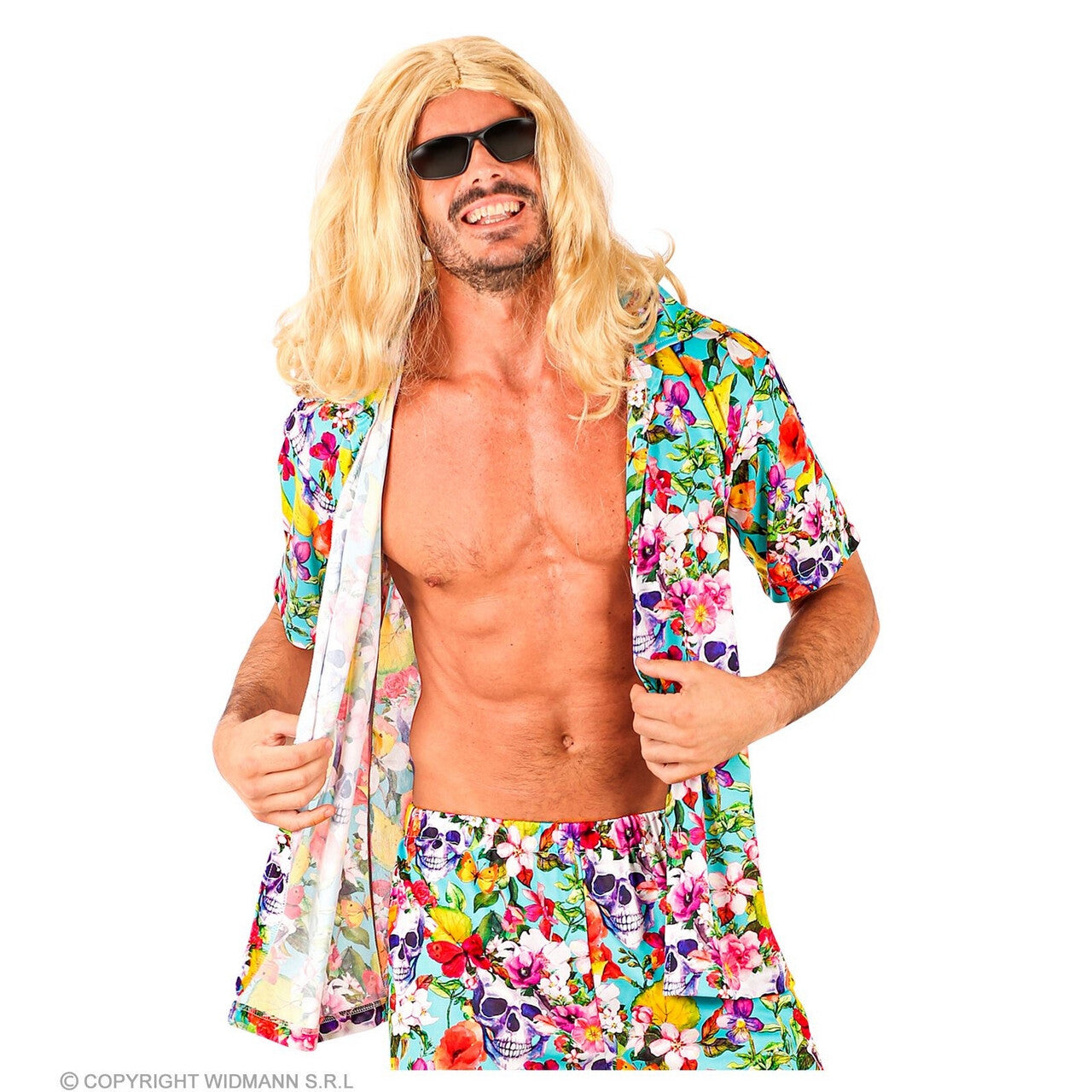 Op deze afbeelding zie je een Kostuums, van het merk Widmann. Tropical Party Of The Dead Shirt Man