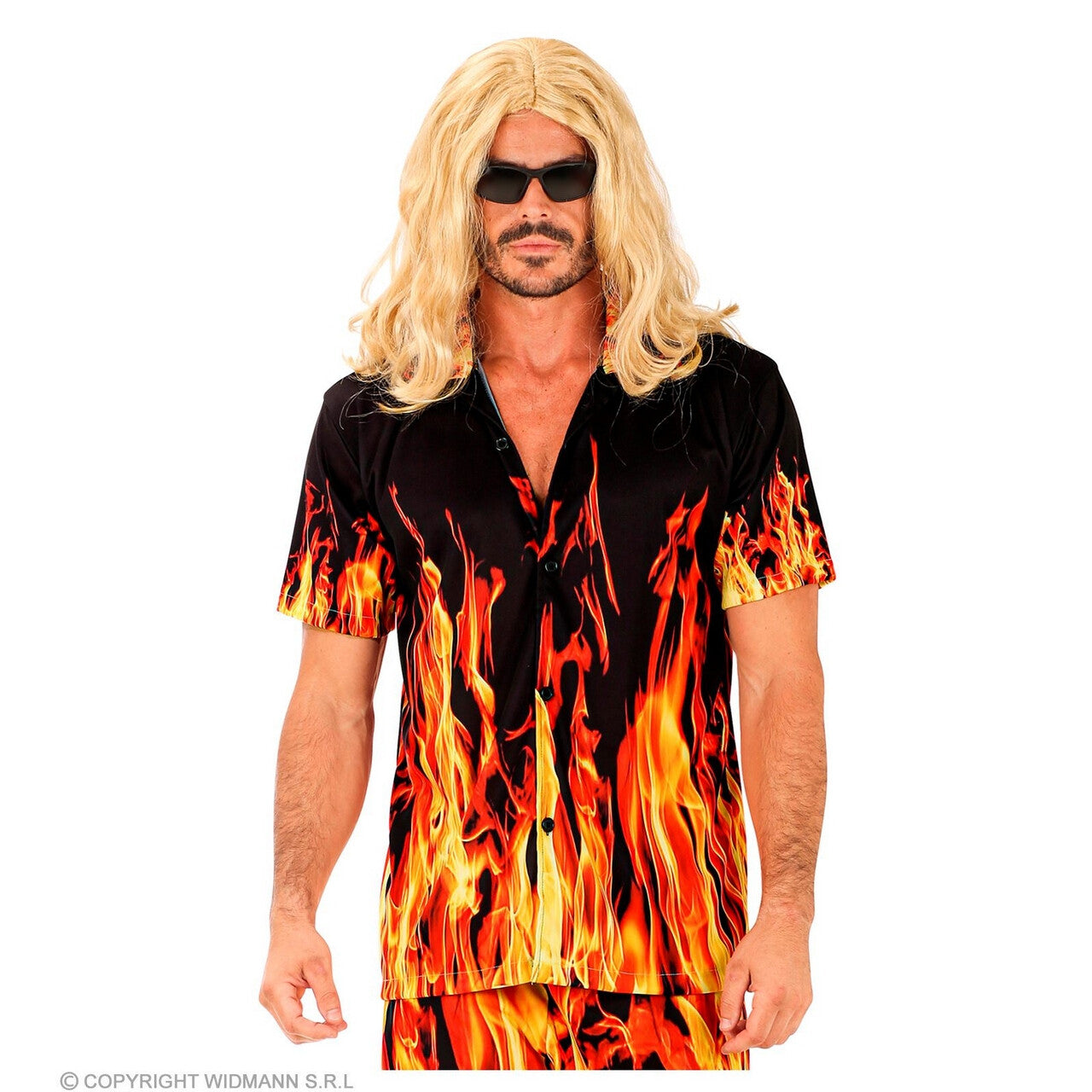 Op deze afbeelding zie je een Kostuums, van het merk Widmann. Bbq Meat On Fire Shirt Man