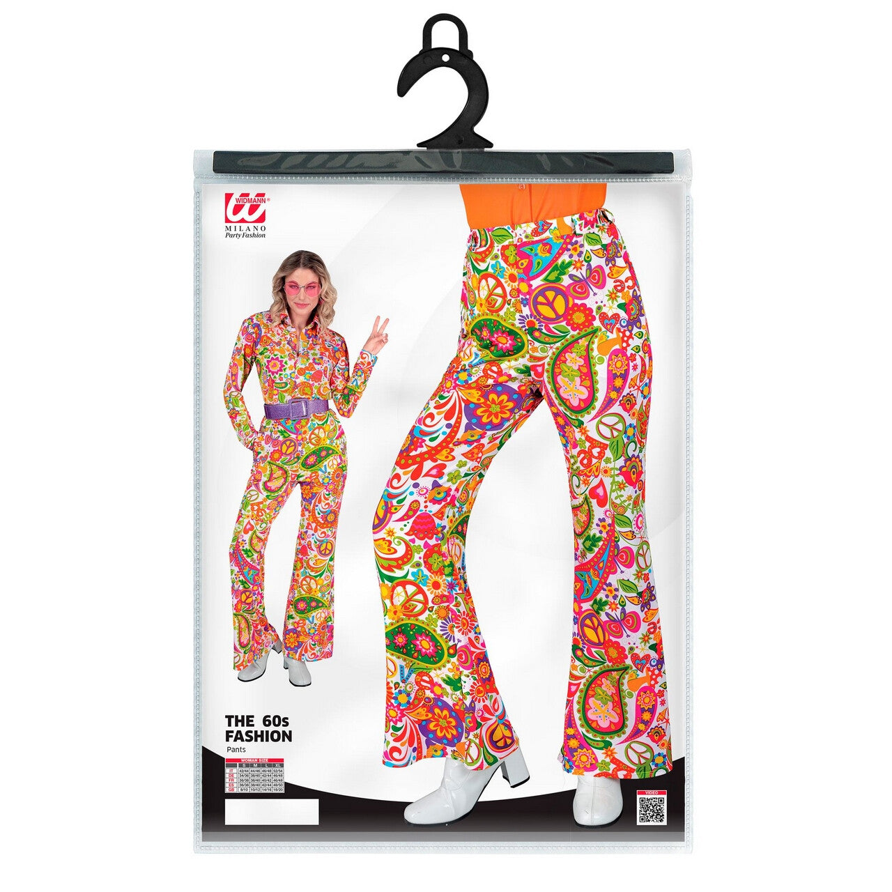 Op deze afbeelding zie je een Kostuums, van het merk Widmann. Super 60s Peace And Flower Broek Vrouw
