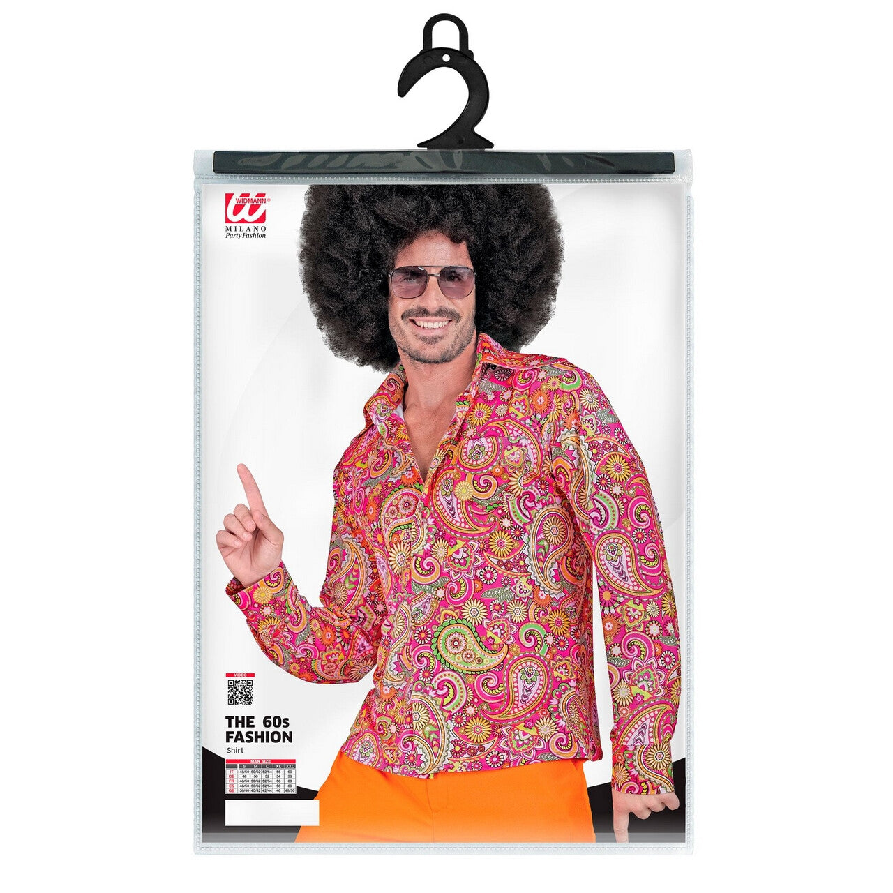 Op deze afbeelding zie je een Kostuums, van het merk Widmann. So Into The 60s Patrick Paisley Overhemd Man