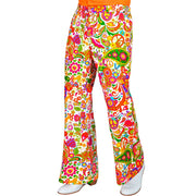 Op deze afbeelding zie je een Kostuums, van het merk Widmann. Super 60s Peace And Flower Wijde Pijpen Broek Man
