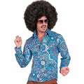 Super 60er Mandala-Blau Hemd Herren