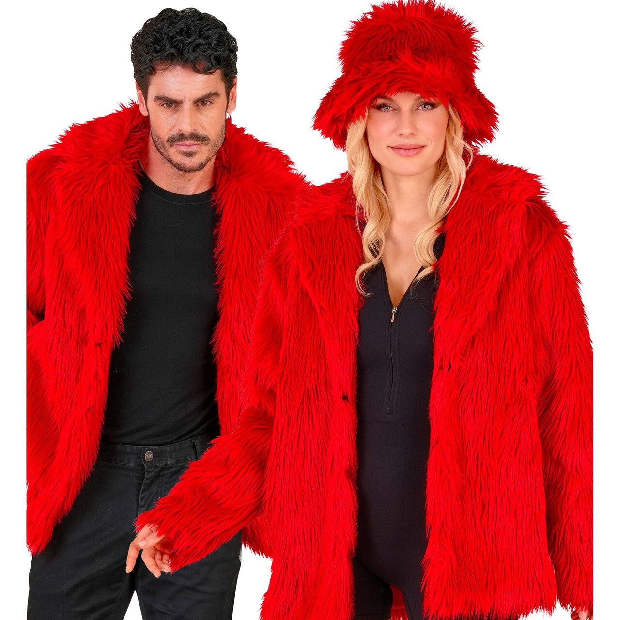 Op deze afbeelding zie je een Kostuums, van het merk Widmann. Dress To Impress Rode Bontjas