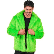 Op deze afbeelding zie je een Kostuums, van het merk Widmann. Gifgroene Pooier Bontjas