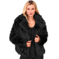 Schwarze Trendsetter Felljacke Damen