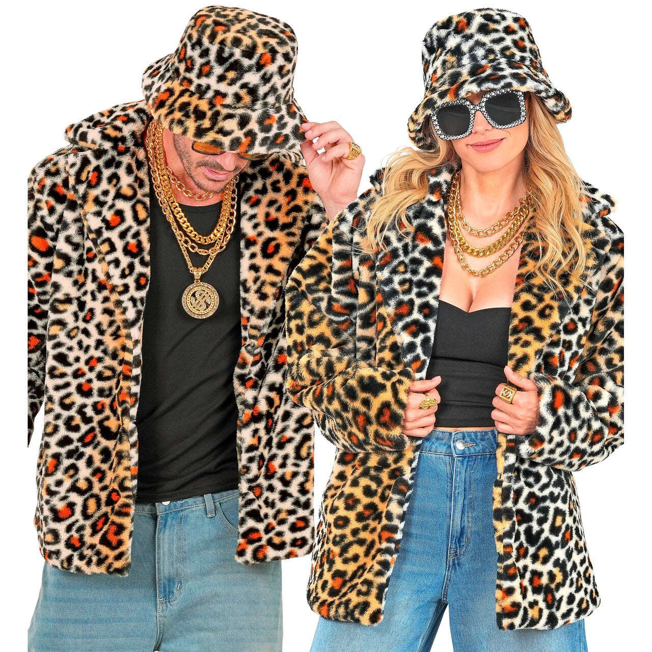 Op deze afbeelding zie je een Kostuums, van het merk Widmann. Bontjas Luipaard Wilde Pooier