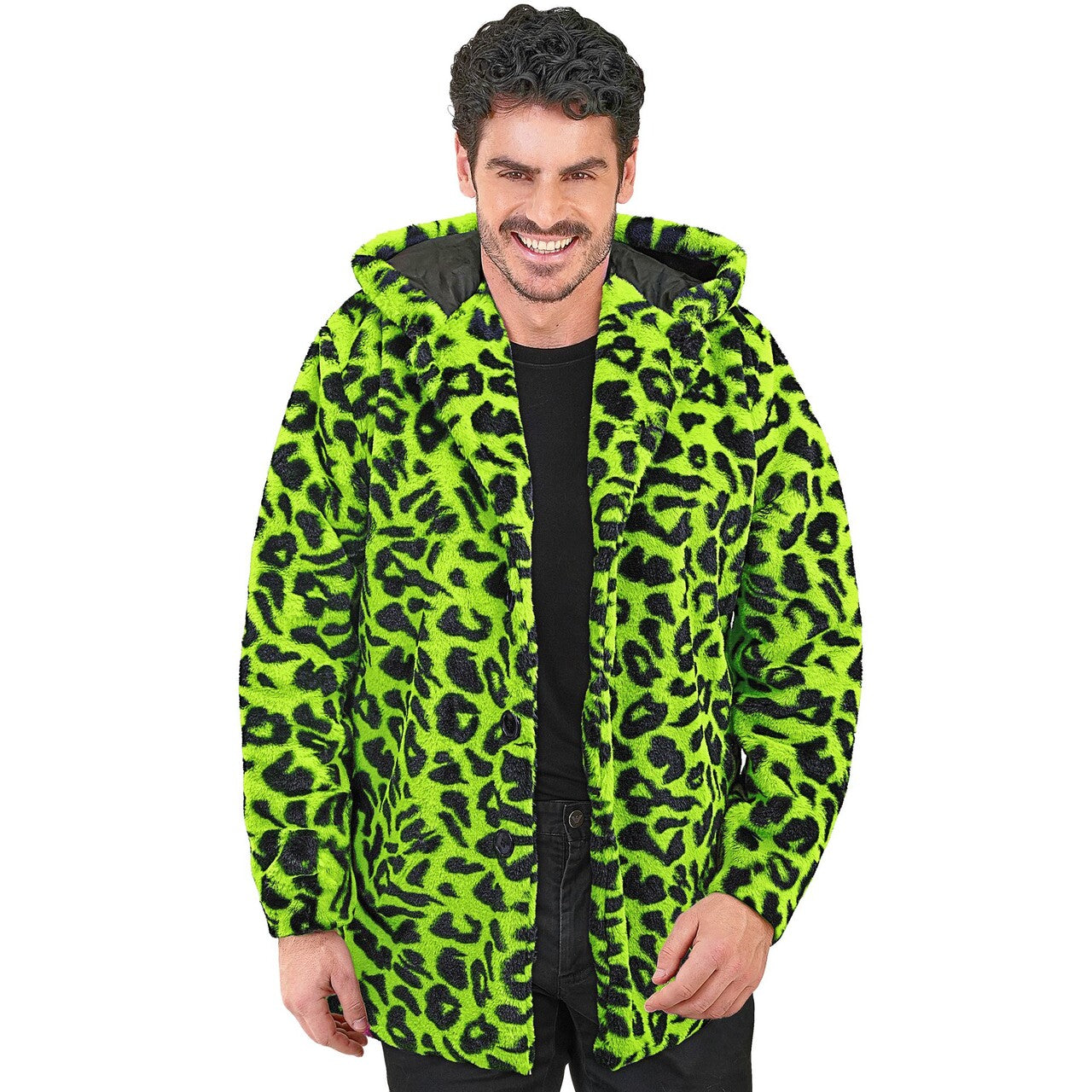 Op deze afbeelding zie je een Kostuums, van het merk Widmann. Bontjas Met Capuchon No Camo Green Kostuum