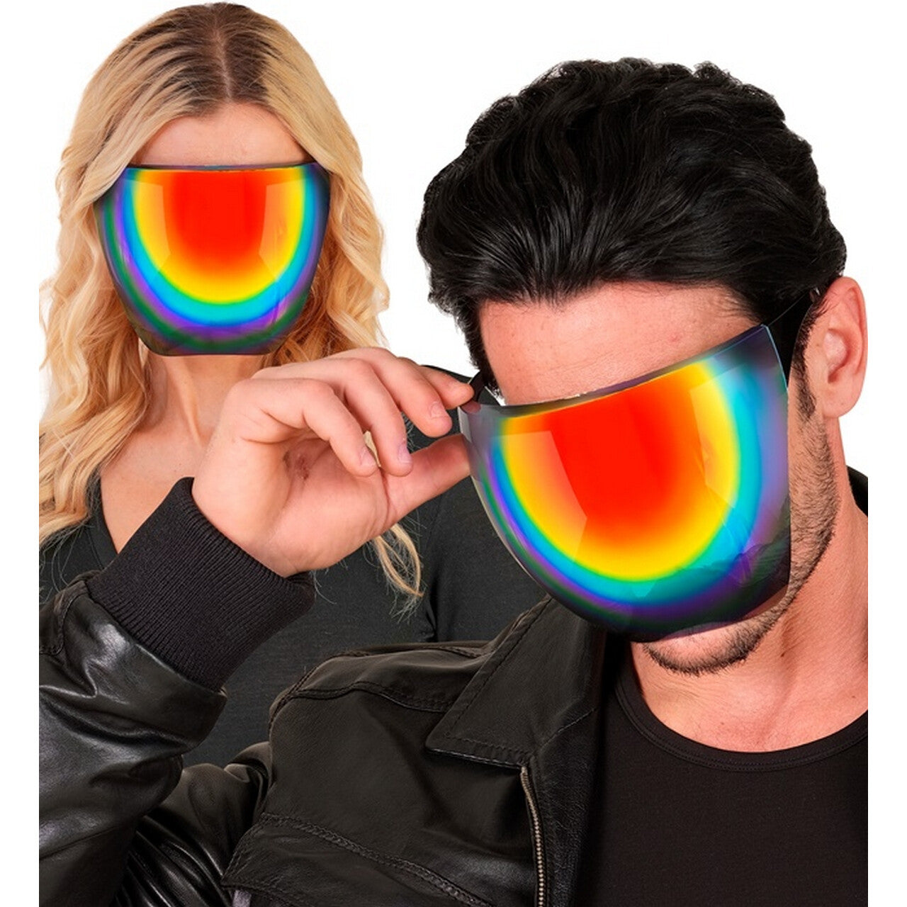 Op deze afbeelding zie je een Accessoires, van het merk Widmann. Face Bril Rainbow