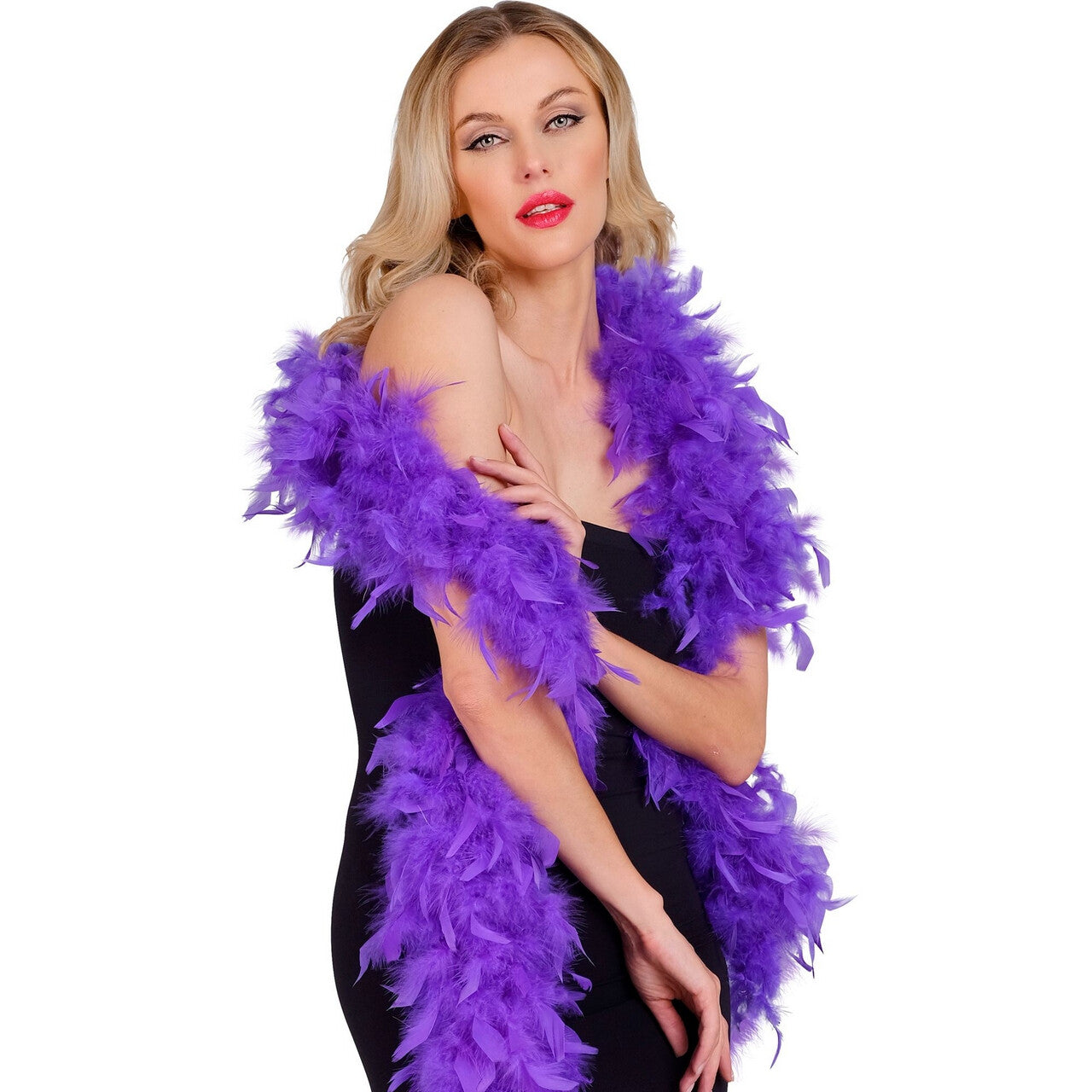 Op deze afbeelding zie je een Accessoires, van het merk Widmann. Boa Paars 180 Centimeter 80 Gram