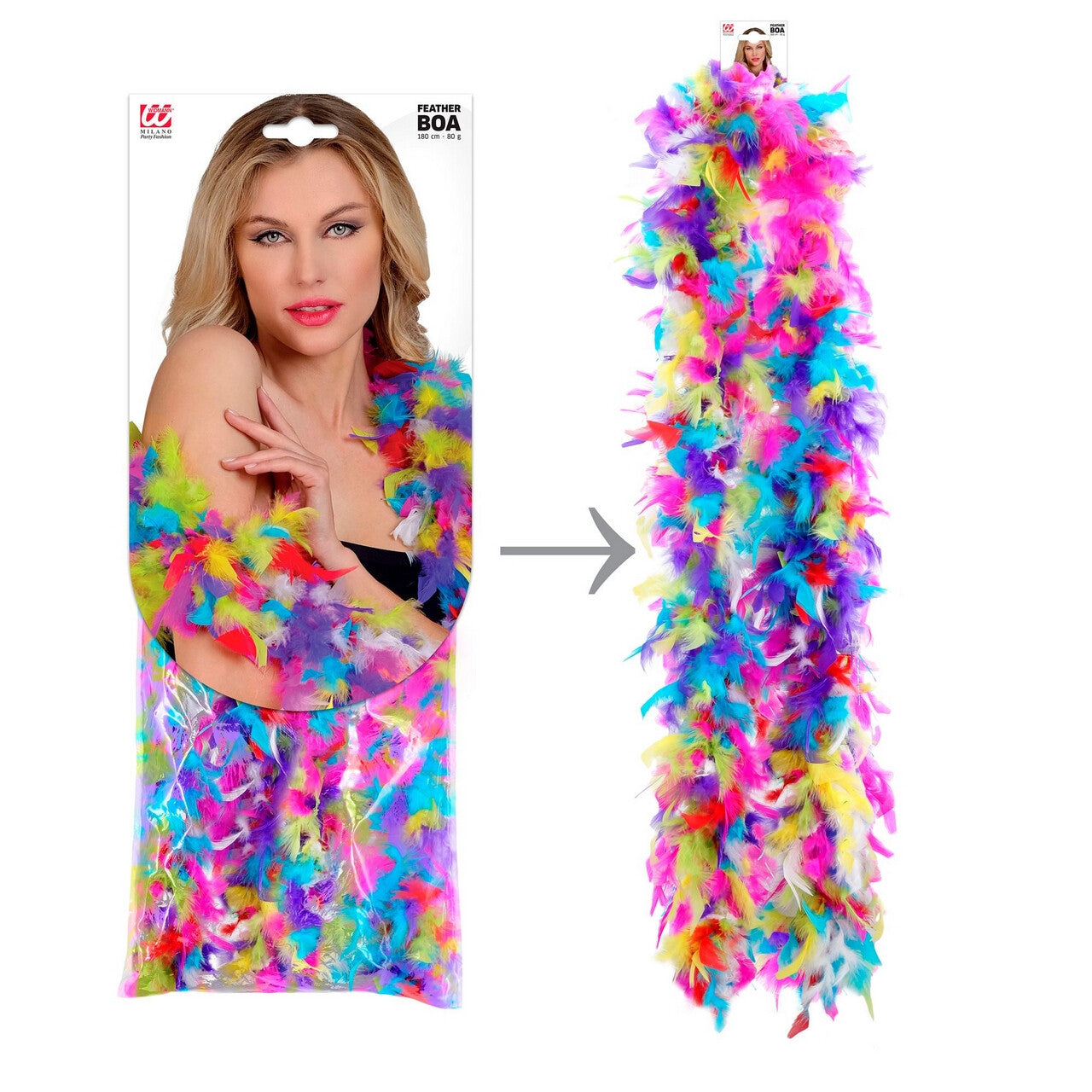 Op deze afbeelding zie je een Accessoires, van het merk Widmann. Boa Confetti Party 180 Centimeter 80 Gram