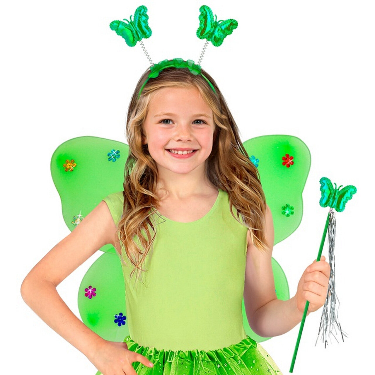 Op deze afbeelding zie je een Accessoires, van het merk Widmann. Groene Vlinder Sterrenfee Set
