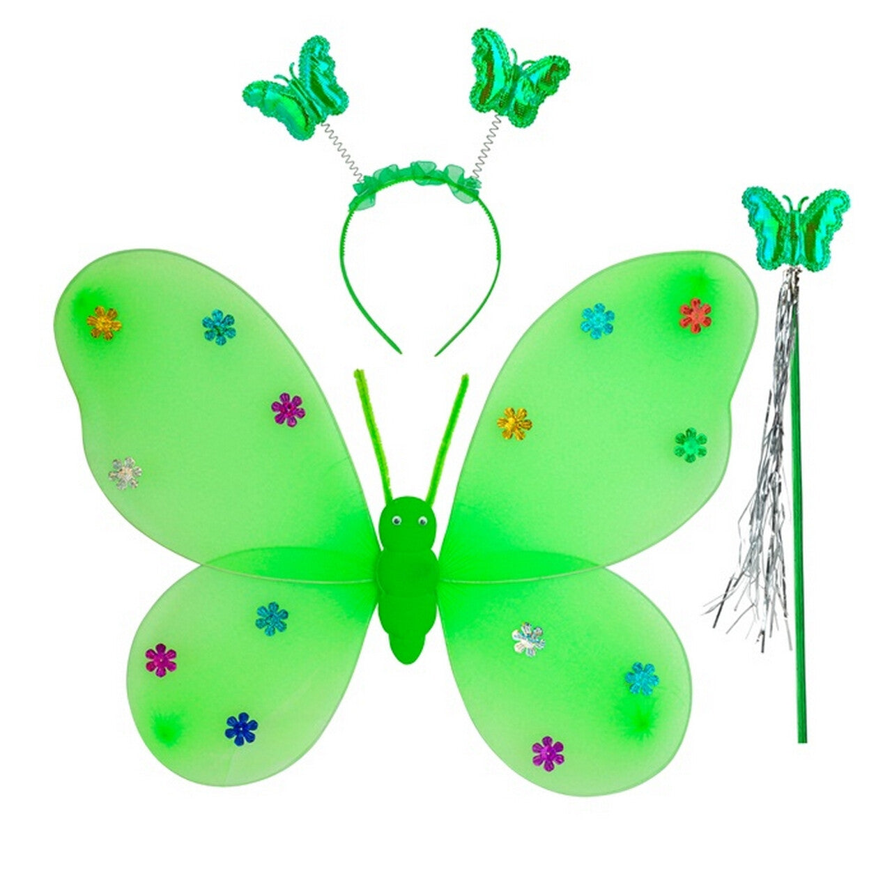 Op deze afbeelding zie je een Accessoires, van het merk Widmann. Groene Vlinder Sterrenfee Set
