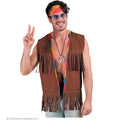 Hippie Western Weste Mit Fransen Braun Herren