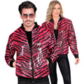 Bomberjacke Pailletten Pink Animal Stripes Unisex